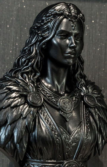 Norse Goddess Bust — Black Metallic Finish