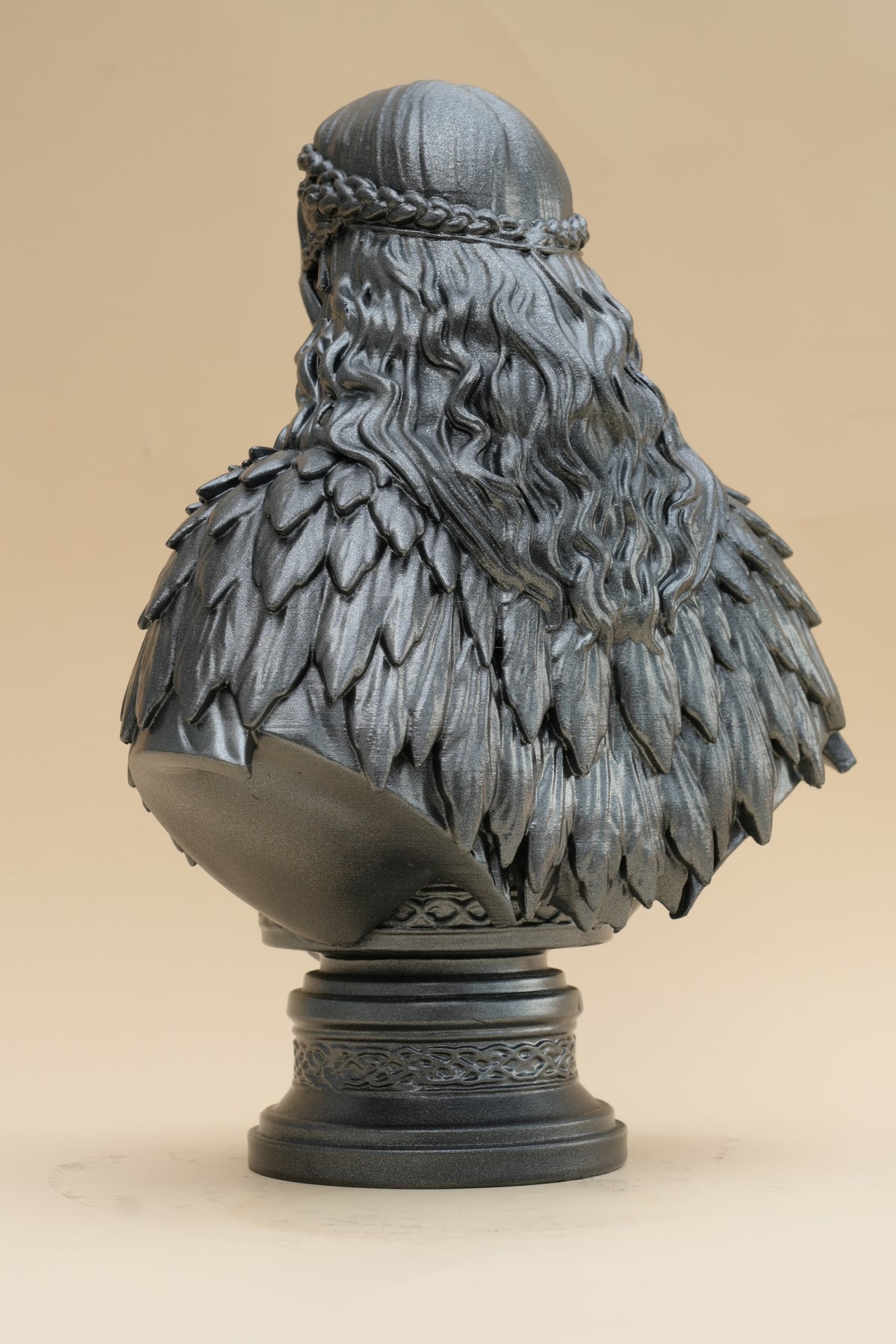 Freya bust, dark metallic finish detail