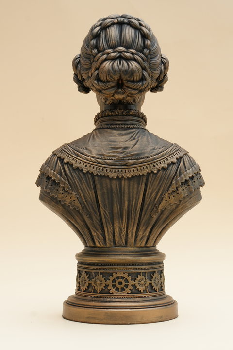 Rear view of the Ada Lovelace bronze-effect bust